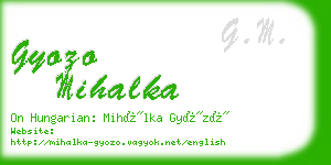 gyozo mihalka business card